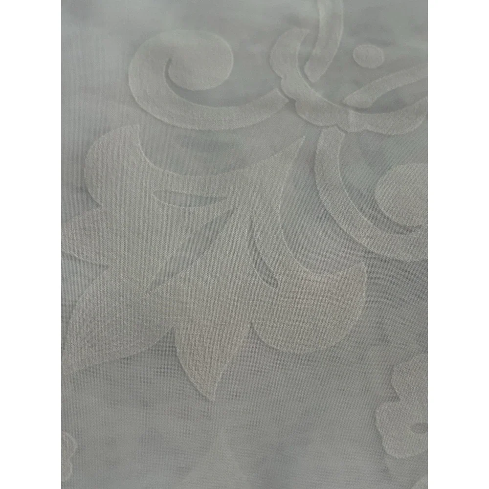 Vintage White Damask Tablecloth 84